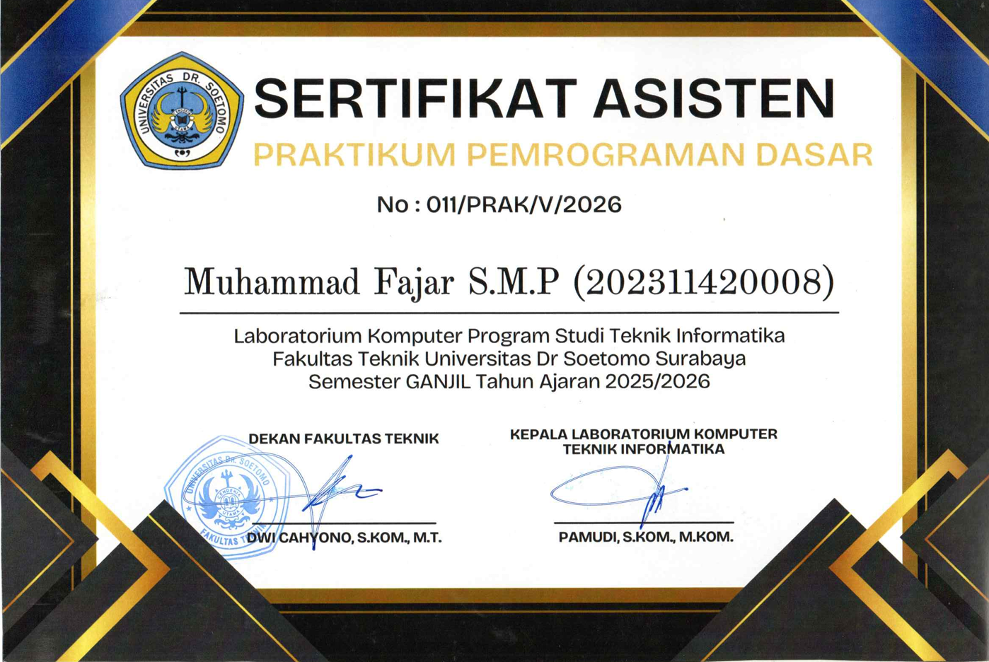 Sertifikat Asisten Dosen 2
